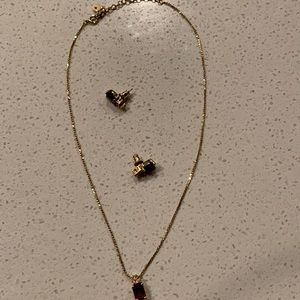 christian dior red emerald 9”necklace/pendant signed